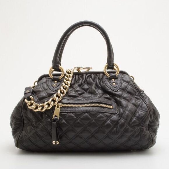Marc Jacobs Black Quilted Leather Stam Satchel - Picture 1 of 4